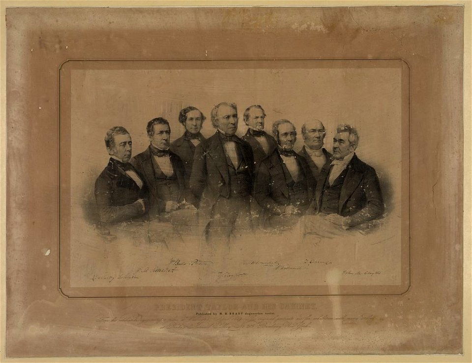 President Taylor and his cabinet - drawn on stone by Davignon & Hoffmann ; printed by Nagel & Weingærtner, N.Y. LCCN2006676685