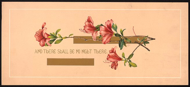 Prang's floral mottoes, no. 44. And there shall be night there LCCN2017650341
