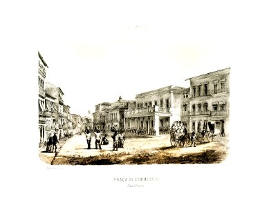 Praça do Commercio Rua Direita, da Coleção Brasiliana Iconográfica
