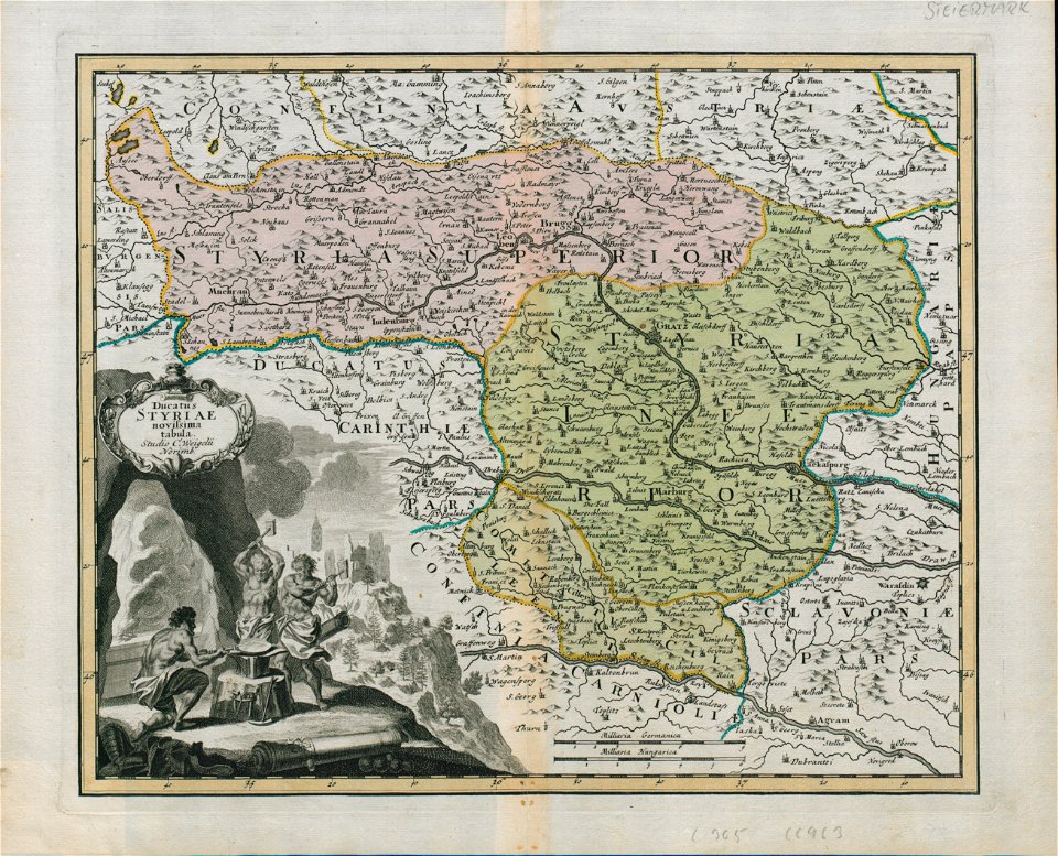 Pregledni zemljevid Štajerske leta 1719