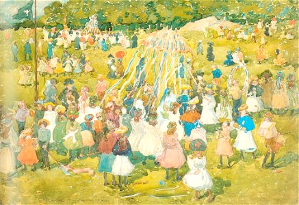 Prendergast Maurice May Day Central Park 1901. Free illustration for personal and commercial use.