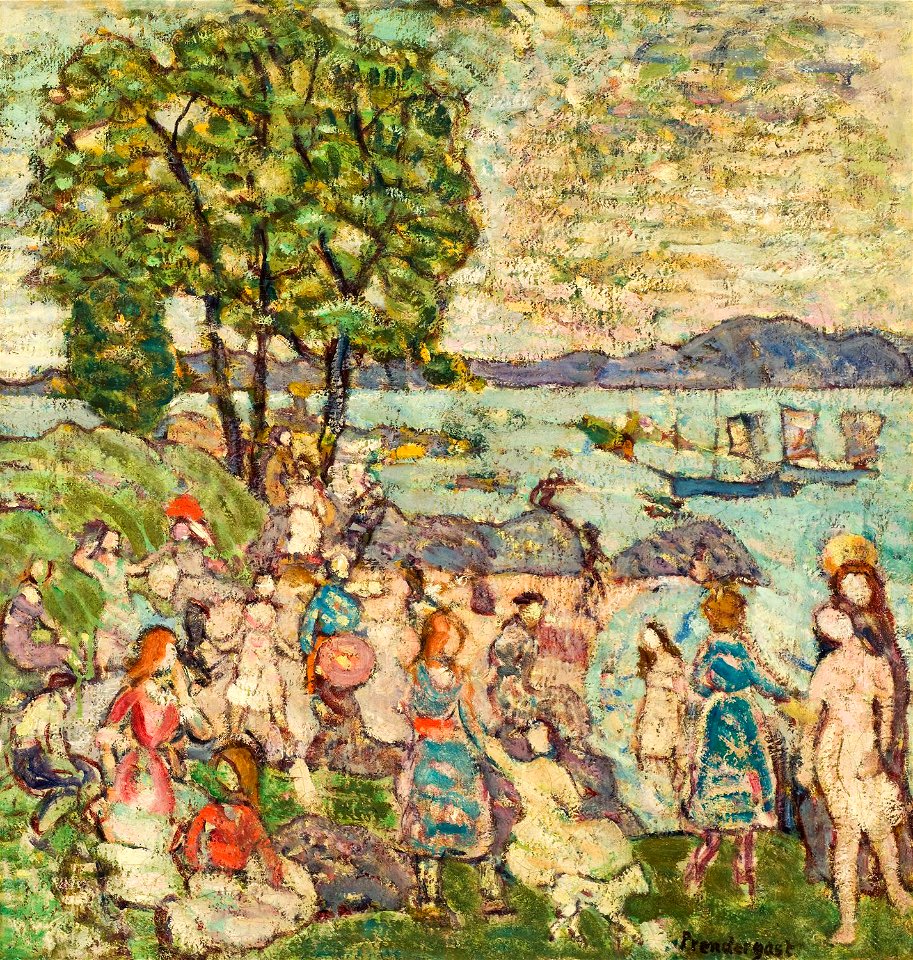 The Bathing Cove by Maurice Brazil Prendergast, c 1916-18