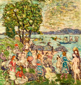 The Bathing Cove by Maurice Brazil Prendergast, c 1916-18