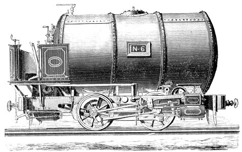 PSM V10 D491 Compressed air locomotive. Free illustration for personal and commercial use.