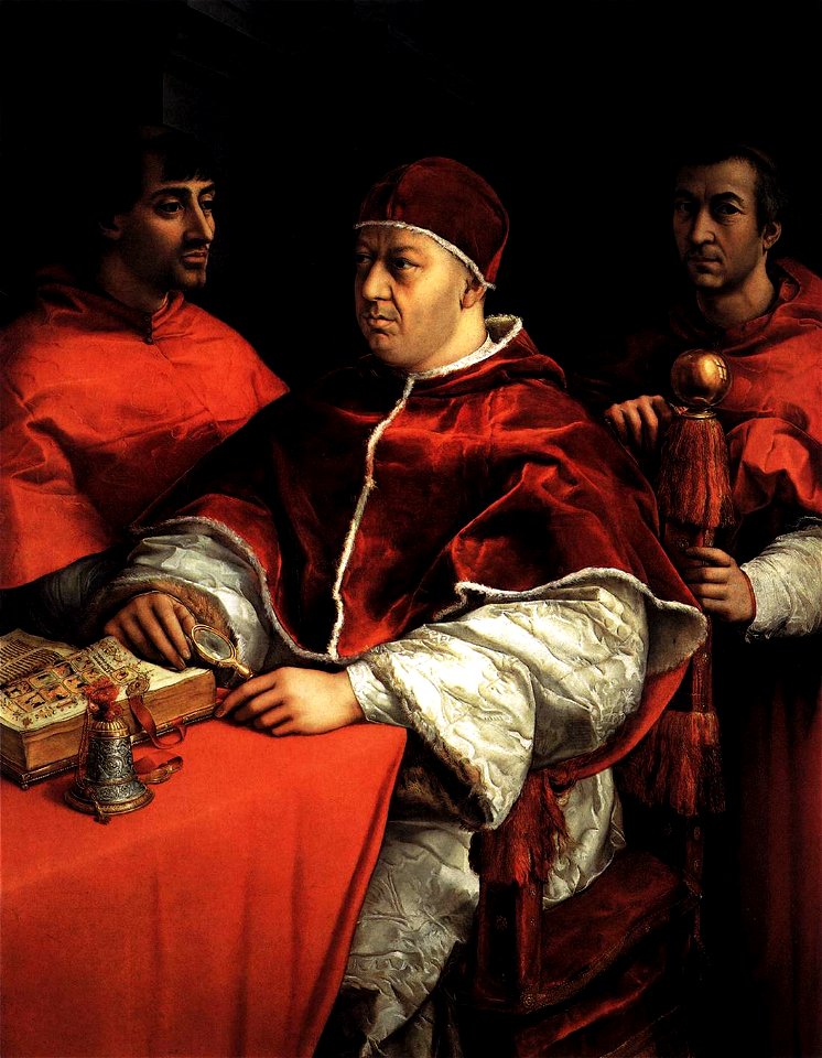 Raphael - Pope Leo X with two cardinals