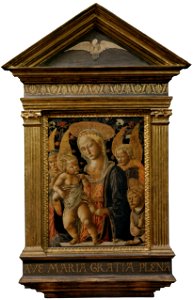 Pseudo-pier francesco fiorentino, madonna col bambino, san giovannino e due angeli, 1460-1480 circa, uffizi 01