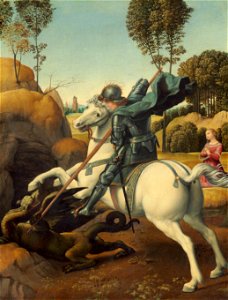 Raphael - Saint George and the Dragon - Google Art Project. Free illustration for personal and commercial use.
