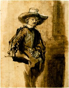 Rembrandt van Rijn - Study for one of the Syndics, Volkert Jansz. - Google Art Project