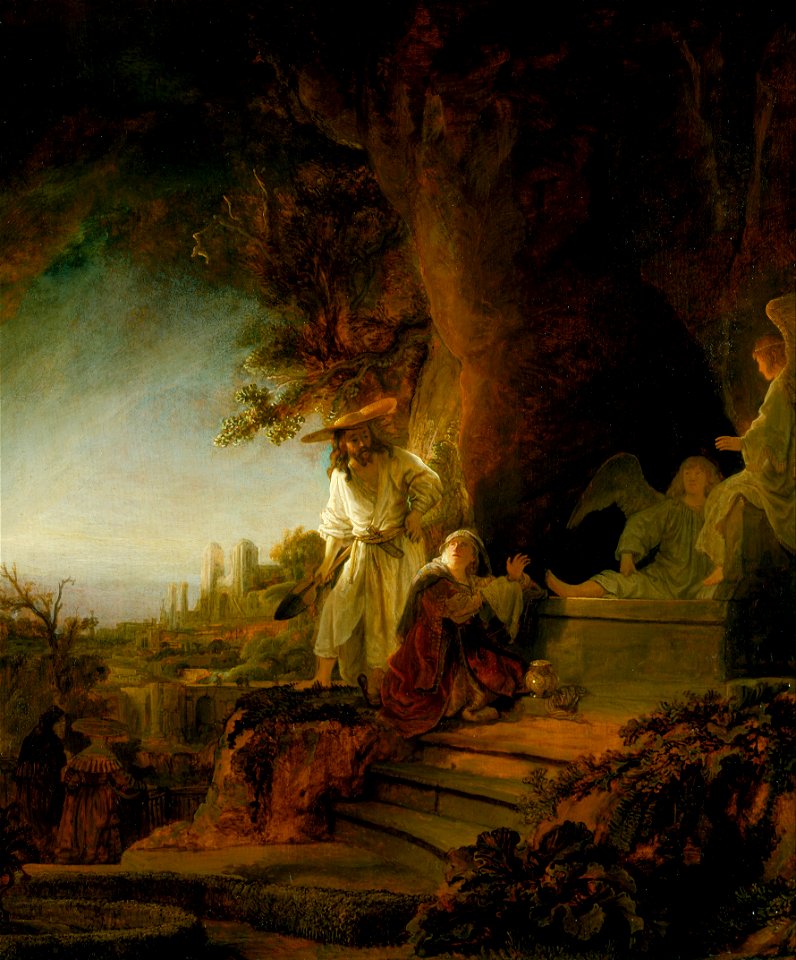 Rembrandt van Rijn - Christ and St Mary Magdalen at the Tomb - Google Art Project