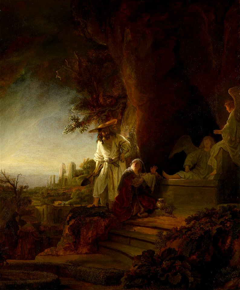 Rembrandt van Rijn (Leiden 1606-Amsterdam 1669) - Christ and St Mary Magdalen at the Tomb - RCIN 404816 - Royal Collection