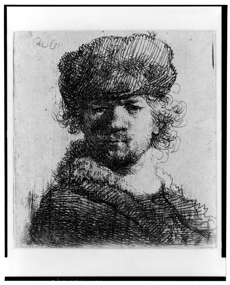 Rembrandt in a heavy fur cap) - (monogram) 1631 LCCN2004665139