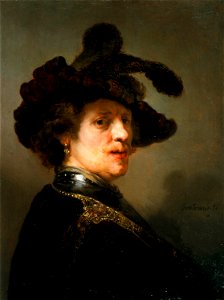 Rembrandt Bust of a Man with Plumed Cap