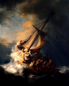Rembrandt Christ in the Storm on the Lake of Galilee. Free illustration for personal and commercial use.