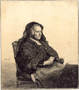 Rembrandt van Rijn - An Elderly Woman 2. Free illustration for personal and commercial use.