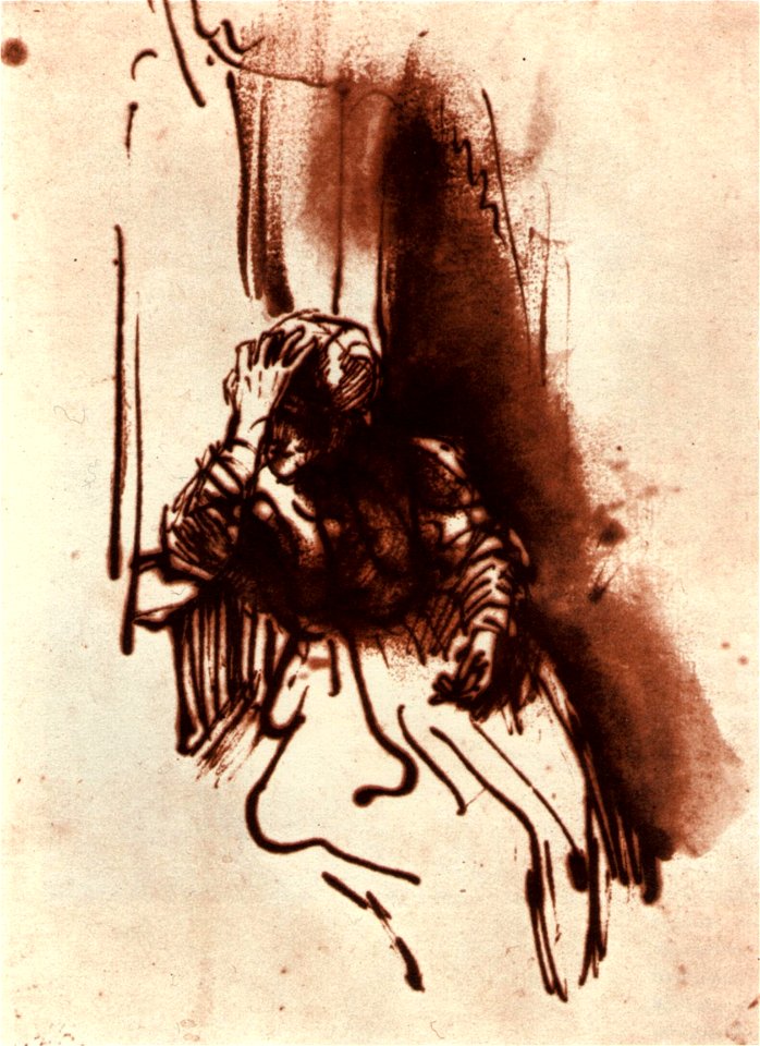 Rembrandt, Frau (Saskia) am Fenster