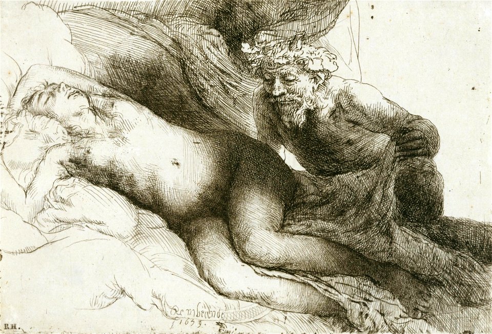 Rembrandt van Rijn - Jupiter and Antiope - Google Art Project