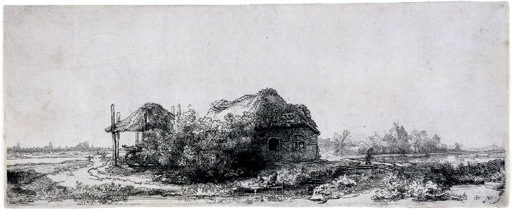 Rembrandt van Rijn - Landscape with a Cottage and Haybarn