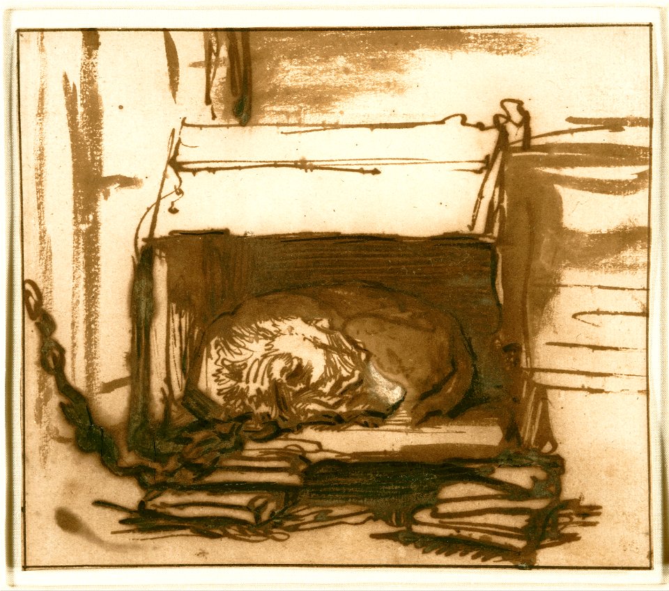 Rembrandt Harmensz. van Rijn - Sleeping Watchdog - Google Art Project