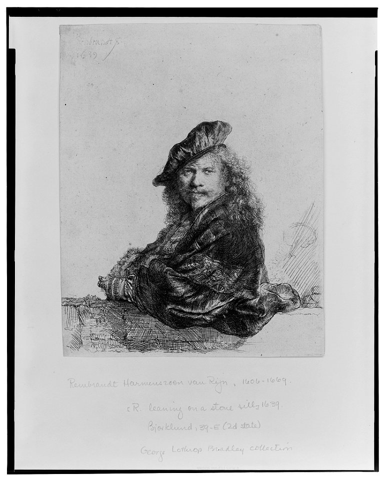 Rembrandt leaning on a stone sill) - Rembrandt, 1639 LCCN2004665140