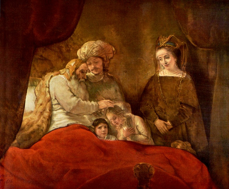 Rembrandt Harmensz. van Rijn - Jacob Blessing Ephraim and Manasseh - Schloss Wilhelmshöhe Kassel