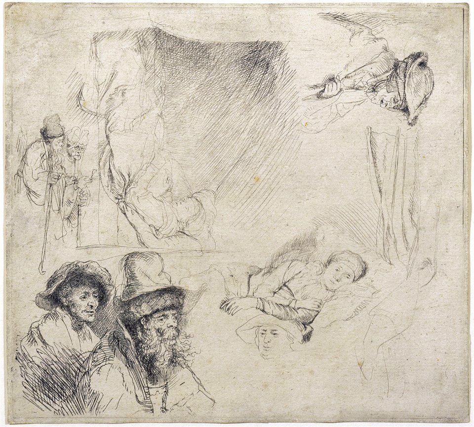 Rembrandt van Rijn - Sheet of Studies