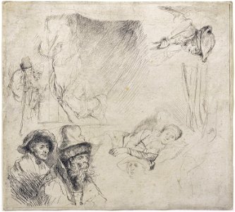 Rembrandt van Rijn - Sheet of Studies