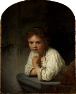 Rembrandt Harmensz van Rijn - Girl at a Window - Google Art Project. Free illustration for personal and commercial use.