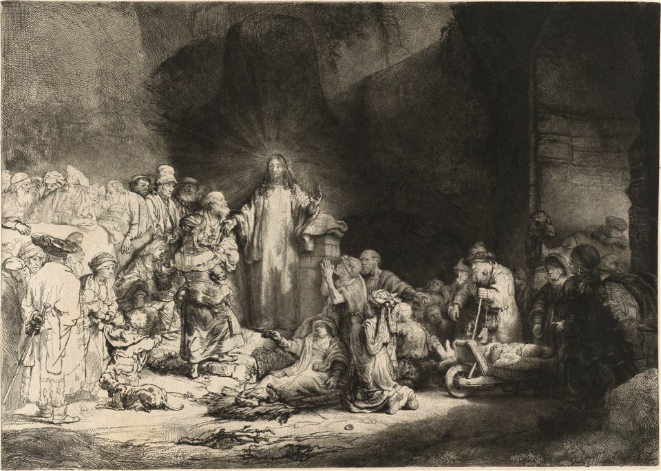 Rembrandt - The Little Children Being Brought to Jesus (The 100 Guilder Print) - WGA19060