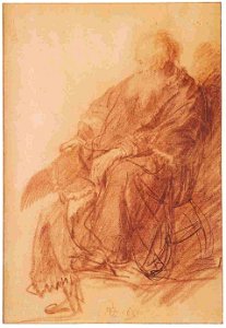 Rembrandt Bearded old man seated in an armchair
