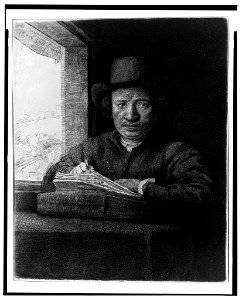 Rembrandt drawing by a window) - Rembrandt, 1648 LCCN2004665180