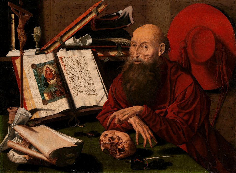 De heilige Hieronymus in zijn studeervertrek Rijksmuseum SK-A-3123