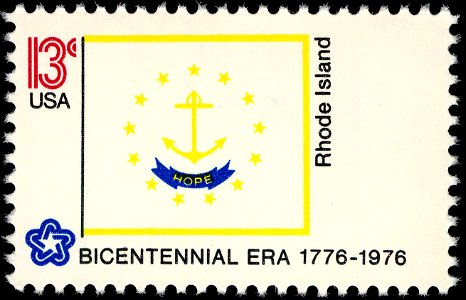 Rhode Island Bicentennial 13c 1976 issue