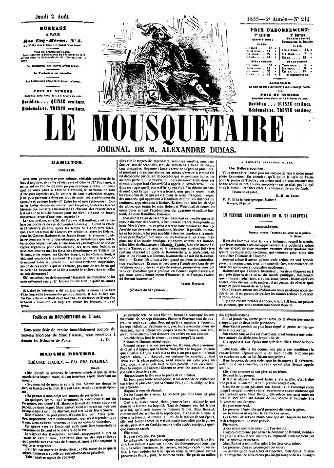 Revue de presse (1855) Le Mousquetaire (A05)