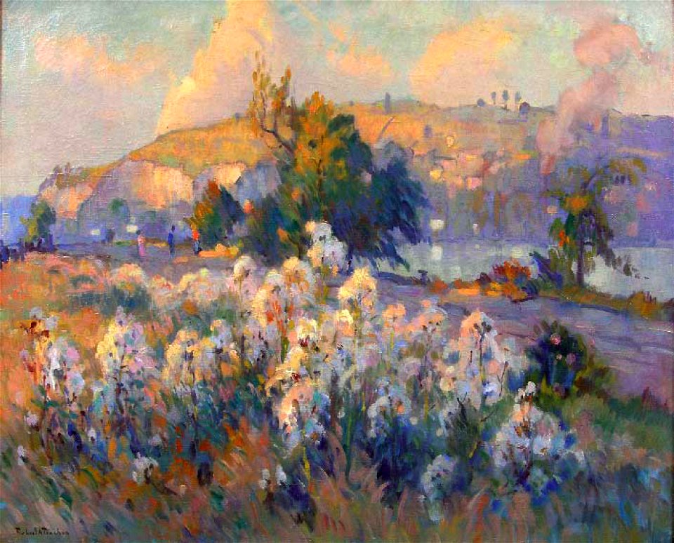 Robert Antoine Pinchon, Les chardons en bord de Seine (Chardons en fleurs), oil on canvas, 65 x 81 cm