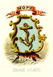 Rhode Island state coat of arms (illustrated, 1876)