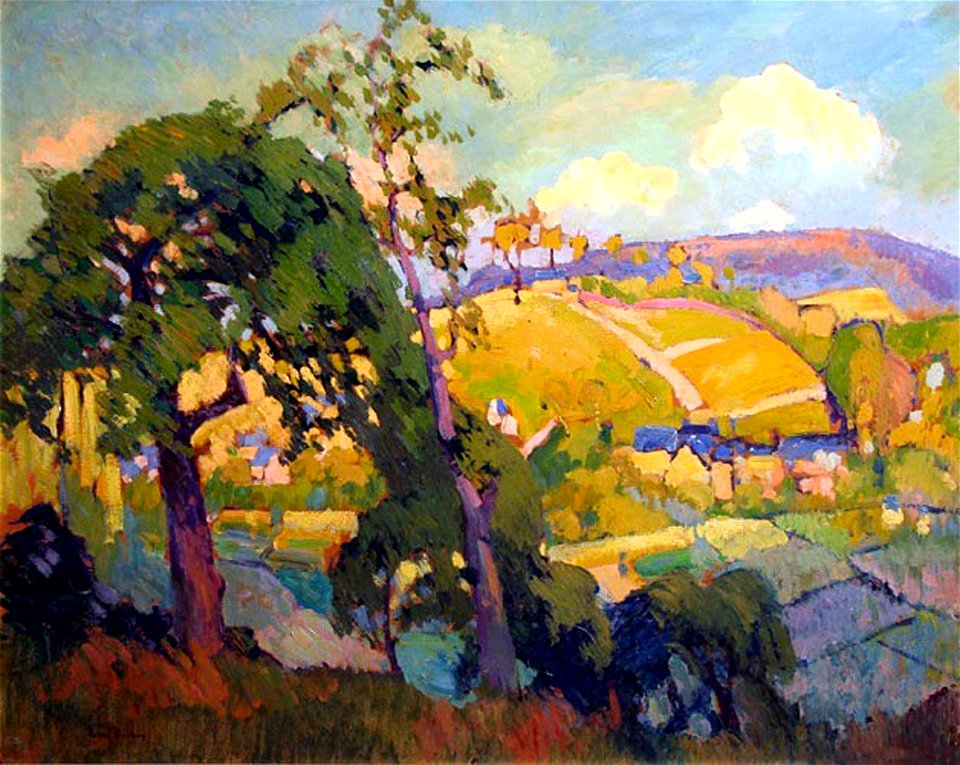 Robert Antoine Pinchon, 1905, La vallée de Blainville-Crevon, oil on carton, 65 x 81 cm, private collection