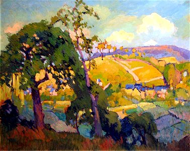Robert Antoine Pinchon, 1905, La vallée de Blainville-Crevon, oil on carton, 65 x 81 cm, private collection