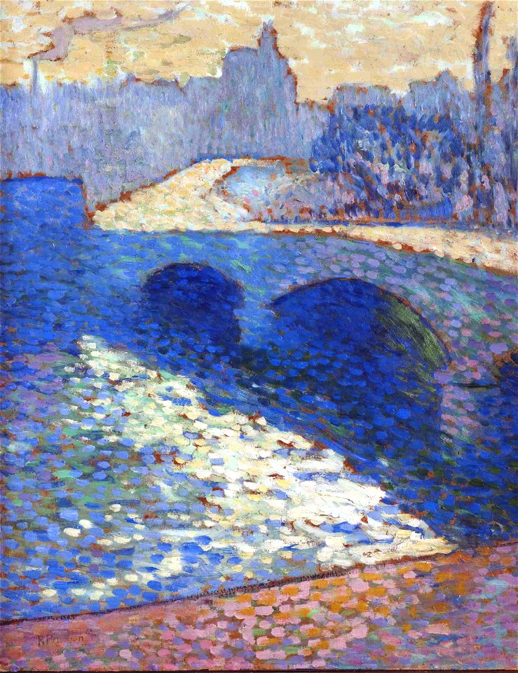 Robert Antoine Pinchon, 1905, La Seine à Rouen au crépuscule, oil on paperboard, 65 x 54 cm