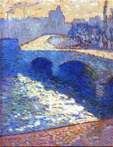 Robert Antoine Pinchon, 1905, La Seine à Rouen au crépuscule, oil on paperboard, 65 x 54 cm