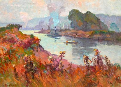 Robert Antoine Pinchon, Bords de Seine (Seine river bank), 60 x 81 cm