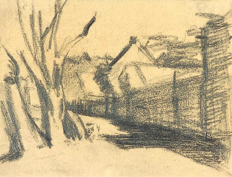 Road with Trees and Houses by Theo van Doesburg Centraal Museum AB4401