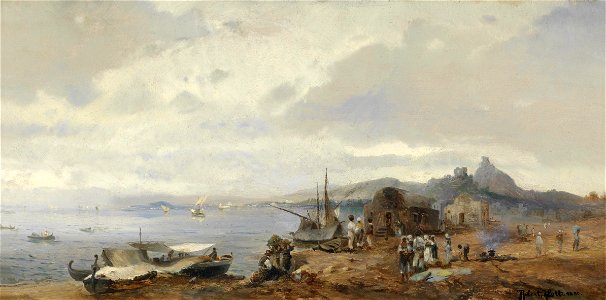 Robert Alott Fischer an einer süditalienischen Küstenlandschaft 1880
