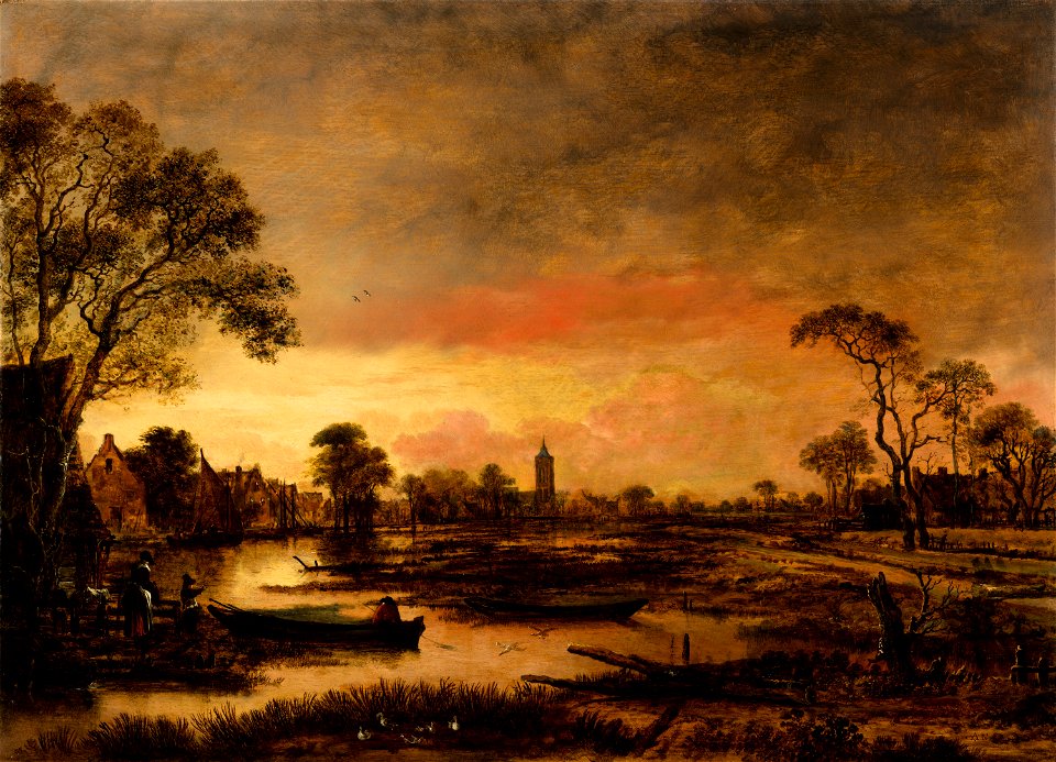 River Landscape by Aert van der Neer Mauritshuis 912