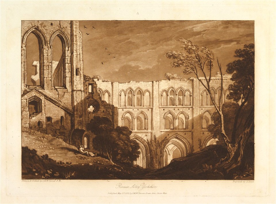 Rivaux Abbey, Yorkshire (Liber Studiorum, part X, plate 51) MET DP821489