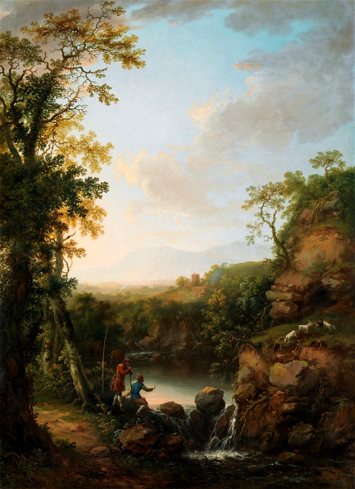 River Landscape with Fisherman P6076