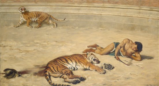 Briton Rivière - A Roman Holiday (National Gallery of Victoria)