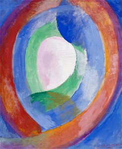 Robert Delaunay - Formes circulaires, lune no. 1 - G 16898 - AK 35 - Lenbachhaus. Free illustration for personal and commercial use.