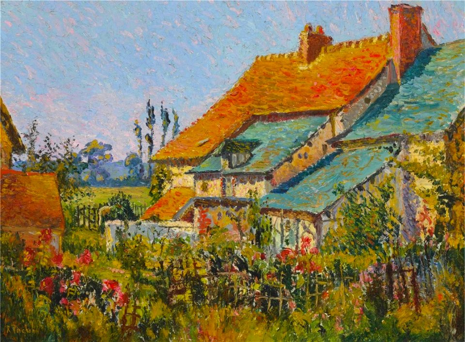Robert Antoine Pinchon, 1903, Les toits rouges, oil on canvas, 54.3 x 73 cm