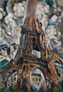 Robert Delaunay, Der Eiffelturm, 1910. Free illustration for personal and commercial use.