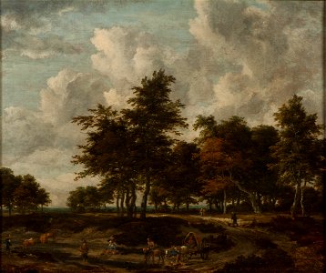 Road through a Grove (Jacob Isaackszoon van Ruisdael) - Nationalmuseum - 17619. Free illustration for personal and commercial use.